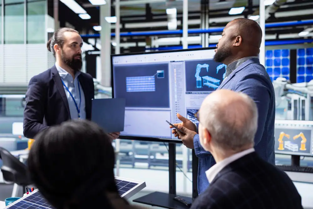 Procurement process flowchart on tablet